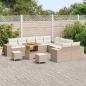 Preview: 13-teiliges Garten Sofa Set mit Kissen Beige Poly Rattan Akazie, 3-teiliges Garten Esszimmer Set mit Kissen Beige Poly Rattan Akazie