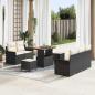 Preview: ARDEBO.de - Gartensofa-set 8 stk. Schwarz Poly-Rattan