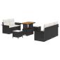 Preview: Gartensofa-set 8 stk. Schwarz Poly-Rattan