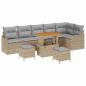 Preview: Gartensofa-set 9 Stk. Beige Poly-Rattan