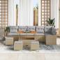 Preview: Gartensofa-set 10 stk. Beige Poly-Rattan