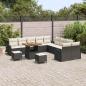 Preview: 13-teiliges Garten Sofa Set mit Kissen Schwarz Poly-Rattan Akazie, 2-Sitzer Garten Sofa mit Kissen Schwarz Poly-Rattan, 3-teiliges Garten Esszimmer Set mit Kissen Schwarz Poly-Rattan Akazie