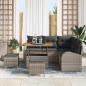 Preview: 8-teiliges Garten Sofa Set mit Kissen Grau Poly Rattan Akazie, 2-Sitzer Garten Sofa mit Kissen Grau Poly Rattan, 3-teiliges Garten Essset mit Kissen Grau Poly Rattan Akazie