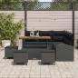Preview: 9-teiliges Garten-Sofa Set mit Kissen Schwarz Rattan Akazie, 2-Sitzer Garten-Sofa mit Kissen Schwarz Rattan, 4-teiliges Garten-Diningset mit Kissen Schwarz Rattan Akazie