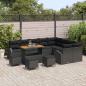 Preview: ARDEBO.de - 13-teiliges Garten Sofaset mit Kissen Schwarzes Poly Rattan Akazie, 4-teiliges Garten Esstischset mit Kissen Schwarzes Poly Rattan Akazie, 2-Sitzer Garten Sofa mit Kissen Schwarzes Poly Rattan