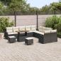 Preview: 13-teiliges Garten-Sofa-Set mit schwarzen Poly-Rattan-Kissen, 2-Sitzer Garten-Sofa mit schwarzen Kissen aus Poly-Rattan, 3-teiliges Garten-Dining-Set mit schwarzen Kissen aus Poly-Rattan