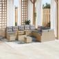 Preview: ARDEBO.de - Gartensofa-set 13 Stk. Beige Poly-Rattan