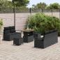 Preview: 8-teiliges Garten Sofa Set mit Kissen Schwarz Poly Rattan Akazie, 2-Sitzer Garten Sofa mit Kissen Schwarz Poly Rattan, 3-teiliges Garten Ess-Set mit Kissen Schwarz Poly Rattan Akazie