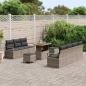 Preview: 10-teiliges Garten-Sofa Set mit Kissen Grau Poly Rattan Akazie, 2-Sitzer Garten-Sofa mit Kissen Grau Poly Rattan, 3-teiliges Garten-Dining-Set mit Kissen Grau Poly Rattan Akazie