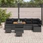 Preview: 9-teiliges Garten Sofa Set mit Kissen Schwarz Poly Rattan Akazie, 2-Sitzer Garten Sofa mit Kissen Schwarz Poly Rattan, 3-teiliges Garten Ess-Set mit Kissen Schwarz Poly Rattan Akazie