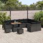 Preview: 12-teiliges Garten Sofa Set mit Kissen Schwarz Poly Rattan Akazie, 3-teiliges Garten Esszimmer Set mit Kissen Schwarz Poly Rattan Akazie, 2-Sitzer Garten Sofa mit Kissen Schwarz Poly Rattan