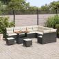 Preview: 12-teiliges Garten-Sofa-Set mit Kissen Schwarz Poly-Rattan Akazie, 3-teiliges Garten-Esszimmer-Set mit Kissen Schwarz Poly-Rattan Akazie, 2-Sitzer Garten-Sofa mit Kissen Schwarz Poly-Rattan