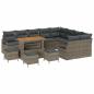 Preview: 13-teiliges Garten-Sofa-Set mit Kissen Grau Poly Rattan Akazie, 4-teiliges Garten-Dining-Set mit Kissen Grau Poly Rattan Akazie, 2-Sitzer Garten-Sofa mit Kissen Grau Poly Rattan