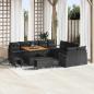 Preview: ARDEBO.de - 13-teiliges Garten Sofa Set mit Kissen Schwarz Poly-Rattan Akazie, 2-Sitzer Garten Sofa mit Kissen Schwarz Poly-Rattan, 3-teiliges Garten Essset mit Kissen Schwarz Poly-Rattan Akazie