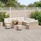 Preview: 13-teiliges Garten Sofa Set mit Kissen Beige Poly Rattan Akazie, 2-Sitzer Garten Sofa mit Kissen Beige Poly Rattan, 3-teiliges Garten Essset mit Kissen Beige Poly Rattan Akazie