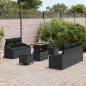 Preview: 8-teiliges Garten-Sofa-Set mit Kissen Schwarz Poly Rattan Akazie, 2-Sitzer Garten-Sofa mit Kissen Schwarz Poly Rattan, 3-teiliges Garten-Esszimmer-Set mit Kissen Schwarz Poly Rattan Akazie