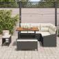 Preview: 8-teiliges Garten Sofa Set mit Kissen Schwarz Poly Rattan Akazie, 2-Sitzer Garten Sofa mit Kissen Schwarz Poly Rattan, 3-teiliges Garten Esstisch Set mit Kissen Schwarz Poly Rattan Akazie