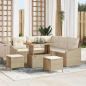 Preview: ARDEBO.de - 8-teiliges Garten Sofa Set mit Kissen Beige Poly Rattan Akazie, 2-Sitzer Garten Sofa mit Kissen Beige Poly Rattan, 3-teiliges Garten Essset mit Kissen Beige Poly Rattan Akazie