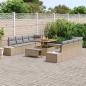Preview: 11-teiliges Garten-Sofa-Set mit Kissen Beige Poly Rattan Akazie, 2-Sitzer Garten-Sofa mit Kissen Beige Poly Rattan, 3-teiliges Garten-Dining-Set mit Kissen Beige Poly Rattan Akazie