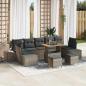 Preview: ARDEBO.de - 10-teiliges Garten-Sofa-Set mit Kissen Grau Poly-Rattan Akazie, 2-Sitzer Garten-Sofa mit Kissen Grau Poly-Rattan, 3-teiliges Garten-Dining-Set mit Kissen Grau Poly-Rattan Akazie