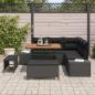 Preview: 8-teiliges Garten Sofa Set mit Kissen Schwarz Poly Rattan Akazie, 2-Sitzer Garten Sofa mit Kissen Schwarz Poly Rattan, 3-teiliges Garten Esstisch Set mit Kissen Schwarz Poly Rattan Akazie