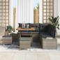 Preview: 8-teiliges Garten Sofa Set mit Kissen Grau Poly Rattan Akazie, 2-Sitzer Garten Sofa mit Kissen Grau Poly Rattan, 3-teiliges Garten Essset mit Kissen Grau Poly Rattan Akazie