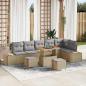 Preview: ARDEBO.de - Gartensofa-set 9 stk. Beige Poly-Rattan