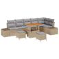 Preview: Gartensofa-set 9 stk. Beige Poly-Rattan