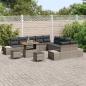 Preview: 13-teiliges Garten-Sofa-Set mit Kissen Grau Poly-Rattan Akazie, 2-Sitzer Garten-Sofa mit Kissen Grau Poly-Rattan, 3-teiliges Garten-Ess-Set mit Kissen Grau Poly-Rattan Akazie