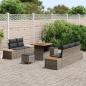 Preview: 8-teiliges Garten-Sofaset mit Kissen Grau Poly-Rattan Akazie, 3-teiliges Garten-Essset mit Kissen Grau Poly-Rattan Akazie