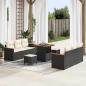 Preview: ARDEBO.de - Gartensofa-set 9 pcs Schwarz Poly-Rattan