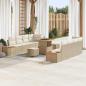 Preview: ARDEBO.de - 11-teiliges Garten Sofa Set mit Kissen Beige Poly Rattan Akazie, 3-teiliges Garten Esszimmer Set mit Kissen Beige Poly Rattan Akazie