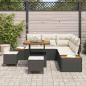 Preview: 8-teiliges Garten-Sofa-Set mit Kissen Schwarz Poly-Rattan Akazie, 3-teiliges Garten-Esszimmer-Set mit Kissen Schwarz Poly-Rattan Akazie