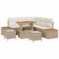 Preview: 8-teiliges Garten-Sofa-Set mit Kissen Beige Poly-Rattan Akazie, 3-teiliges Garten-Esszimmer-Set mit Kissen Beige Poly-Rattan Akazie