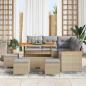 Preview: Gartensofa-set 9 stk. Beige Poly-Rattan
