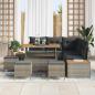 Preview: 9-teiliges Garten-Sofa-Set mit Kissen Grau Poly-Rattan Akazie, 4-teiliges Garten-Dining-Set mit Kissen Grau Poly-Rattan Akazie