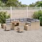 Preview: 12-teiliges Garten Sofa Set mit Kissen Beige Poly Rattan Akazie, 3-teiliges Garten Esszimmer Set mit Kissen Beige Poly Rattan Akazie