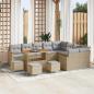 Preview: ARDEBO.de - Gartensofa-set 13 stk. Beige Poly-Rattan