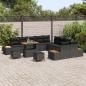 Preview: 13-teiliges Garten Sofa Set mit Kissen Schwarz Poly-Rattan Akazie, 3-teiliges Garten Essset mit Kissen Schwarz Poly-Rattan Akazie