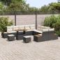 Preview: 13-teiliges Garten-Sofa-Set mit Kissen Schwarz Poly-Rattan Akazie, 3-teiliges Garten-Dining-Set mit Kissen Schwarz Poly-Rattan Akazie