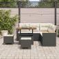 Preview: 8-teiliges Garten Sofa Set mit Kissen Schwarz Poly Rattan Akazie, 3-teiliges Garten Esszimmer Set mit Kissen Schwarz Poly Rattan Akazie