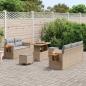 Preview: ARDEBO.de - 8-teiliges Garten-Sofaset mit Kissen Beige Poly-Rattan Akazie, 3-teiliges Garten-Ess-Set mit Kissen Beige Poly-Rattan Akazie