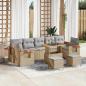 Preview: ARDEBO.de - 10-teiliges Garten-Sofa-Set mit Kissen Beige Poly-Rattan Akazie, 3-teiliges Garten-Dining-Set mit Kissen Beige Poly-Rattan Akazie