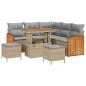 Preview: Gartensofa-set mit Kissen 8 pcs Beige und Hellgrau