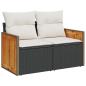 Preview: Gartensofa-set mit Kissen 9 pcs Schwarz und Creme
