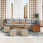 Preview: Gartensofa-set 10 stk. 10-Sitzanzahl Beige und Hellgrau