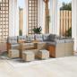 Preview: ARDEBO.de - Gartensofa-set 13 stk. 13-Sitzanzahl Beige und Hellgrau