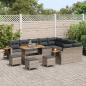 Preview: 13-teiliges Garten-Sofa-Set mit Kissen Grau Poly Rattan, 4-teiliges Garten-Ess-Set mit Kissen Grau Poly Rattan