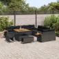 Preview: 13-teiliges Garten Sofa Set mit Kissen Schwarz Poly Rattan Akazie, 3-teiliges Garten Essenset mit Kissen Schwarz Poly Rattan Akazie