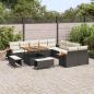 Preview: 13-teiliges Garten-Sofa-Set mit Kissen Schwarz Poly-Rattan Akazie, 3-teiliges Garten-Ess-Set mit Kissen Schwarz Poly-Rattan Akazie